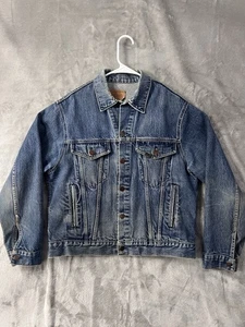 Chaqueta vaquera vintage Sears Roebucks ribete camionero años 70 chaqueta vaquera 42 regular EE. UU. - Imagen 1 de 20