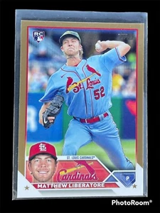 Mathew Liberatore Gold ROOKIE 2023 Topps Series 1 /2023 RC St. Louis Cardinals - Picture 1 of 2