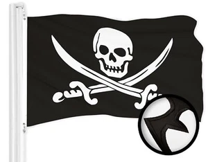 G128 Pirate Jolly Roger Swords Flag 2x3 Ft ToughWeave Embroidered 300D Polyester - Picture 1 of 7