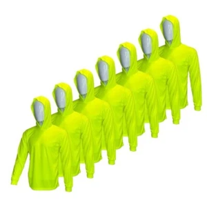 7er PACK - Hi Visibility ultraleichter Langarm Hoodie / Polyester Birdeye - Bild 1 von 7