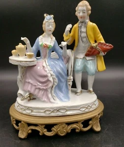 ANTIQUE PORCELAIN DBL FIGURINE BY C & S, NY ON BRONZE BASE *NICE DETAIL 49 - Picture 1 of 8