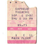 BLACK UHURU Concert Ticket Stub MPLS 9/2/82 ORPHEUM SLY & ROBBIE CHILL OUT TOUR