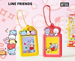BTS BT21 baby Photocard Holder Keyring minini by Line Friends + Tracking - Picture 1 of 4
