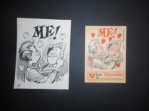 1960 FUNNY VALENTINES ORIGINAL CARD ART TOPPS  *JACK DAVIS ARTIST* - Picture 1 of 3