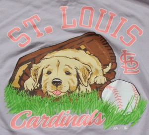 Women's St. Louis Cardinals Majestic T-Shirt 2XL MLB Baseball Dog Pocket Shirt - Picture 1 of 5