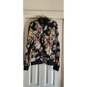 Tropical Tiger Print Jacke Katzen Blumen Dschungel 80er Lagenlook Festival Party  - Bild 1 von 8