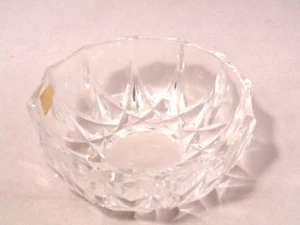 Vintage Cut Glass Candy Bowl Dish 4 3/4" Round Clear Glassware Etched Tableware - Picture 1 of 4
