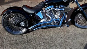 LSD BIG SLASHER EXHAUST RADIUS HEAT HARLEY SOFTAIL Rocker not hines and vance - Picture 1 of 3