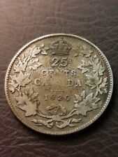 1920 Canada 25 Cents (T15) George V Silver Quarter Coin 25 Cent