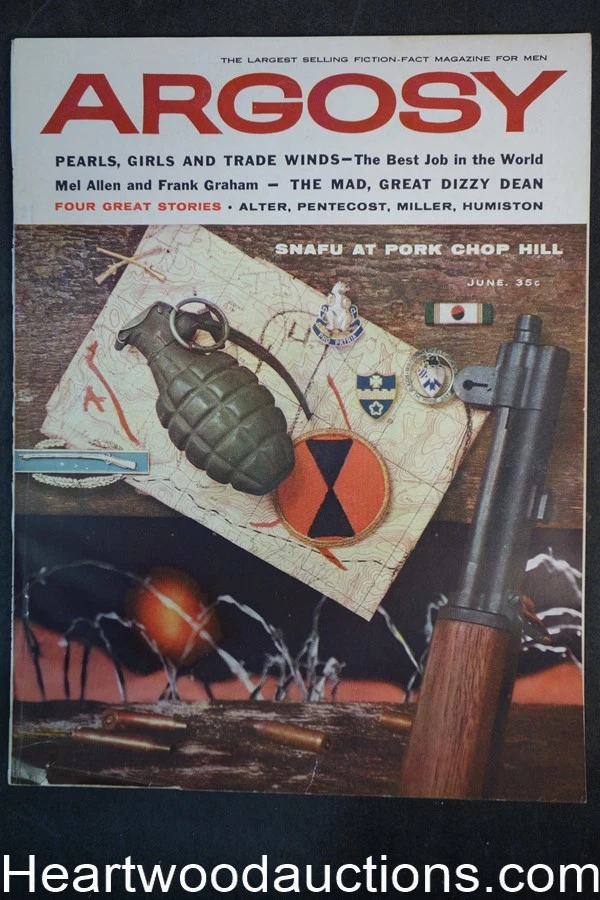 "Argosy" June 1959 Robert McGinnis, John Dillinger, Hugh Pentecost, Dizzy Dean- Foto 1 de 1