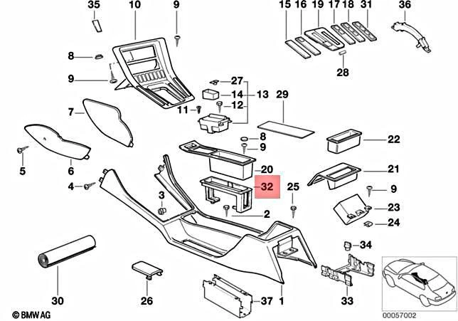 Cuadro cupé OEM BMW E31 840Ci 840i 850Ci 850CSi 51168128234 Foto 1 de 1
