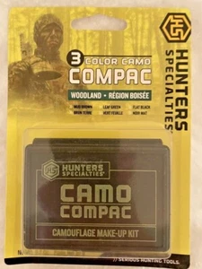 Hunters Specialties Woodland Camo 3 Color Makeup Kit 00260 Brown Green Black  - Picture 1 of 2