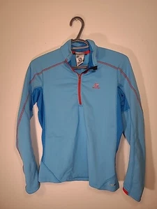 Salomon Quarter Zip Womens S Mid Layer Lightweight Long Sleeve Two Tone Blue - Picture 1 of 5