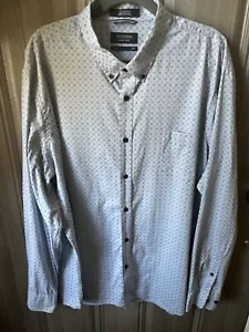 Nordstrom Herren Shop Trim Fit Button Down Lite Blau Kreis/Diamant Print XXL - Bild 1 von 7