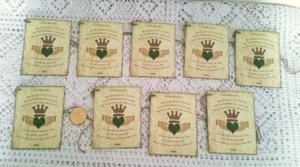 9~St Patrick's Day~Primitive~Irish Blessings~Linen Cardstock~Gift~Hang~Tags - Picture 1 of 1