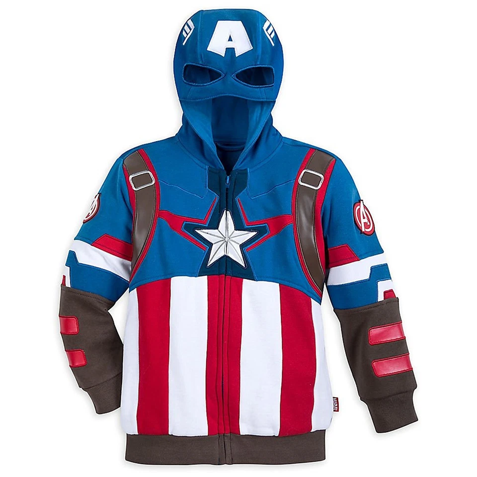 Disney Store Marvel Captain America Boy Costume Hoodie Sweatshirt Size 5/6  - Image 1 of 1