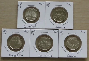 5 1999p State Quarters (6P1-5) Uncirculated from the US Mint set - Picture 1 of 4