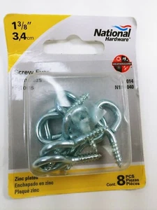 National Hardware #10 1-3/8" Zinc-Plated Steel Screw Eye 8 pcs V2014 N119-040 - Picture 1 of 1