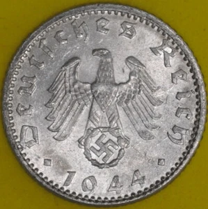 1944F Germany/Third Reich 50 Reichspfennig AU+ - Picture 1 of 2