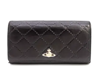 Vivienne Westwood Wallet Bifold Purse Orb Embossing Leather Black Authentic • 83.99€