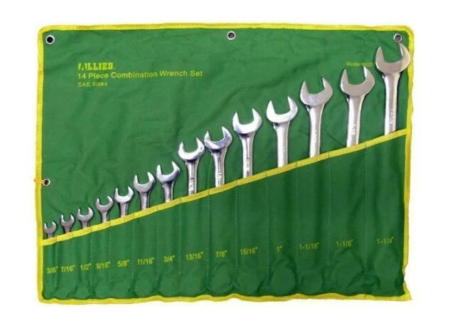 Allied 88027 Combination Wrench Set In Green Pouch - 14 Wrenches