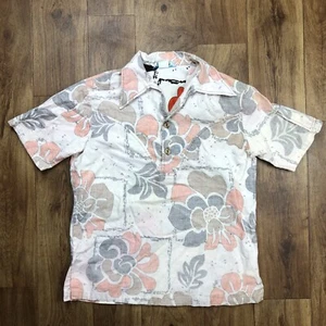 Vintage Penneys Hawaii Herren Gr. M hellbraun Hemd Blumenmuster *Mängel*lesen - Bild 1 von 16