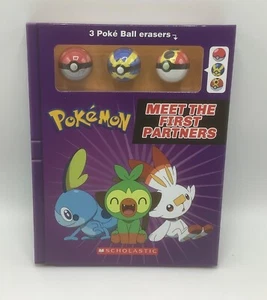 Pokemon: Meet the First Partners Book-Includes 3 Poke Ball Erasers. Very Good+ - Picture 1 of 3