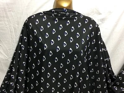 CHEAPEST FABRICS UK *NEW* Smooth Polyester Black Base Designer Print Dress/Craft Fabric *FREE P&P*