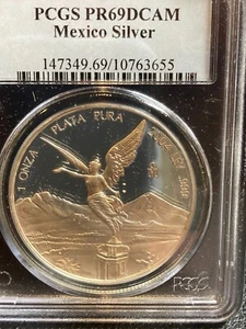 2004-Mo Mexiko Silber PP Onza - PCGS PR69 DCAM! - Bild 1 von 3