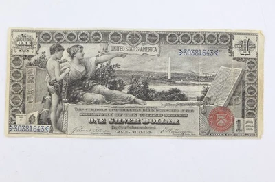 1896 United States $1 Educational Note Silver Certificate - Image 1 of 2