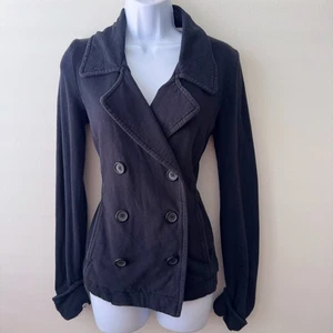JAMES PERSE Black Cotton Double Breasted Blazer Jacket Sz 1 (Small) Lined EUC - Picture 1 of 8