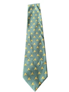 Corbata para hombre Vineyard Vines usada verde dorada hecha en EE. UU. 100 % seda - Imagen 1 de 5