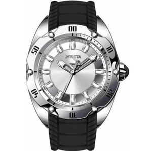 Invicta Venom 33653 Men's Round Analog Silver Dial Black Silicone Wristwatch - Picture 1 of 2