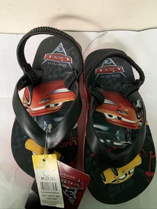 Disney Cars Toddler Boys Flip Flops Sandals Lightning McQueen Size Med 7-8 NWT - Picture 1 of 4