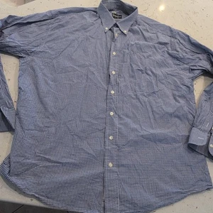 Gitman Bros Oxford Shirt Mens XLarge Button Down Blue Plaid Cotton USA Made - Picture 1 of 13