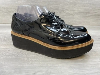 Steve Madden Lydia Women's 9 Black Oxford Patent Leather Dress Shoes Platform - Image 1 of 4
