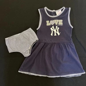 MLB Genuine Merchandise New York Yankees NYY Team Athletics Girls Blue Dress 4T - Picture 1 of 9