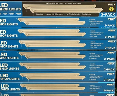 2 Pack Feit 4 ft LED Linkable Shop Light with Chain 5000 Lumens Cool White - Image 1 of 4