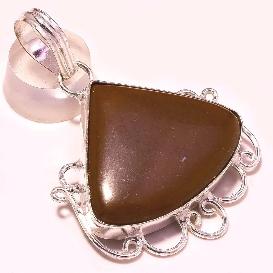 Colgante de joyería de regalo de acción de gracias hecho a mano con piedras preciosas de jaspe de bronce 2,1" G328 Foto 1 de 1