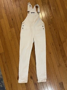 Old Navy Boyfriend Skinny Overalls Girls Size 8 White - Picture 1 of 5