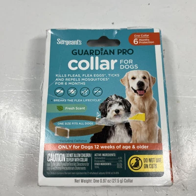 Ошейник Sergeant Guardian для собаки убивает тоску и клещей 0,97 унции/27,5 г (один размер) - Изображение 1 из 2