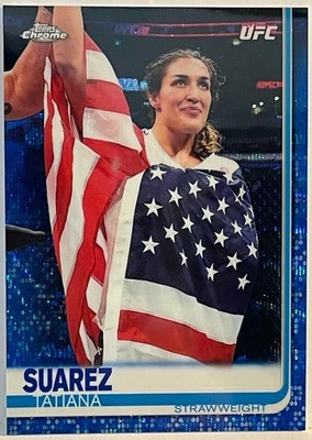 TATIANA SUAREZ 2019 TOPPS UFC CHROME BLUE WAVE 09 / 75 CARD #29 - Image 1 of 3