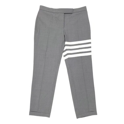 Thom Browne Women’s 4 Bar Wool Trouser Size 1/IT 40 Gray 26" Inseam Tapered Legs - Image 1 of 4
