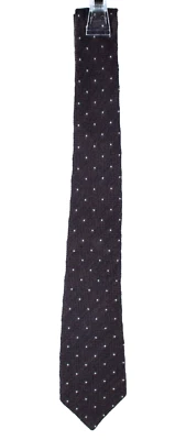 Corbata para el cuello BRUNELLO CUCINELLI marrón y blanco punteado lana seda tweed para hombre Foto 1 de 4