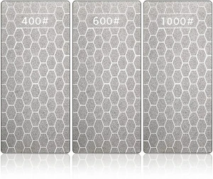 Lotto 3 pz 400 600 1000 coltello diamantato grana piastra di affilatura panca levigatura panca pietra - Foto 1 di 7