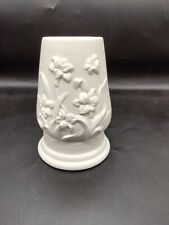 Bisque 2 pc Fairy Lamp Lily of the Valley Lithopane Design  5.5 Inch Tall