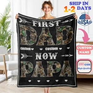 Custom Dad Blanket Personalized Name Blanket Throw Gift For Father Day, Birthday - Picture 1 of 17