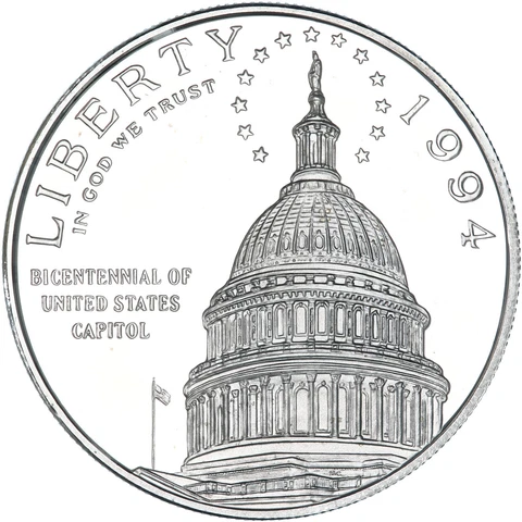 1994 S US Capitol Bicentennial Proof 90% Silver Dollar US Coin See Pics W426 Cover