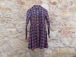FRED PERRY. Long Sleeve Tartan Shirt Dress. 100% Cotton. BNWT. Size: 10. - Picture 1 of 5