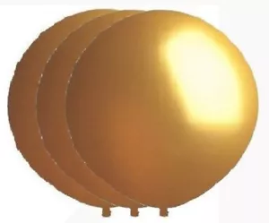 3 NEW 36 Inch Giant Round Gold Latex Balloons Helium JUMBO XL Photo Prop Reveal - Picture 1 of 2